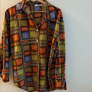 E.K. Designs Vintage Silk Shirt Size M